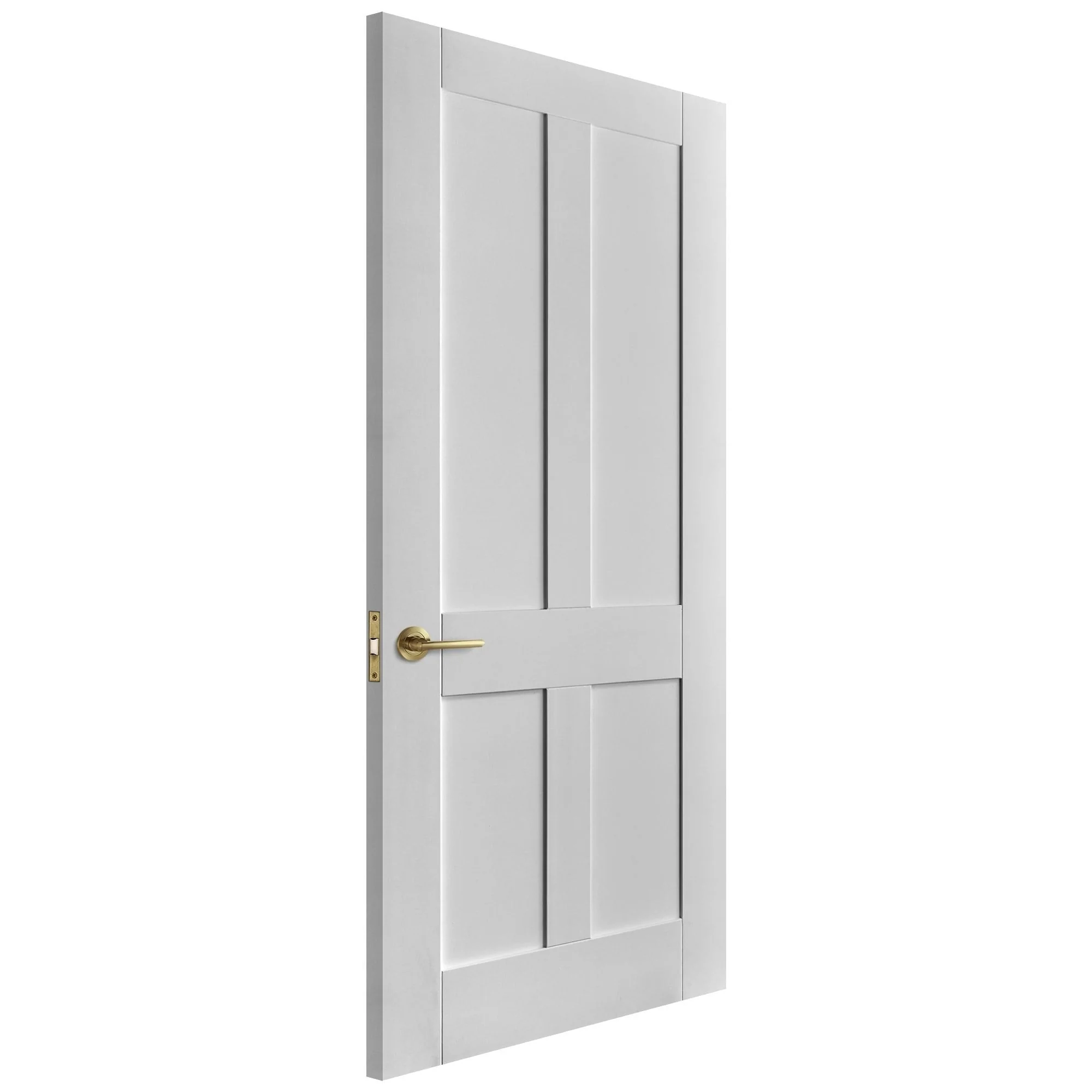 White Internal Primed Victorian Shaker 4 Panel Made-to-Measure Door - Image 2