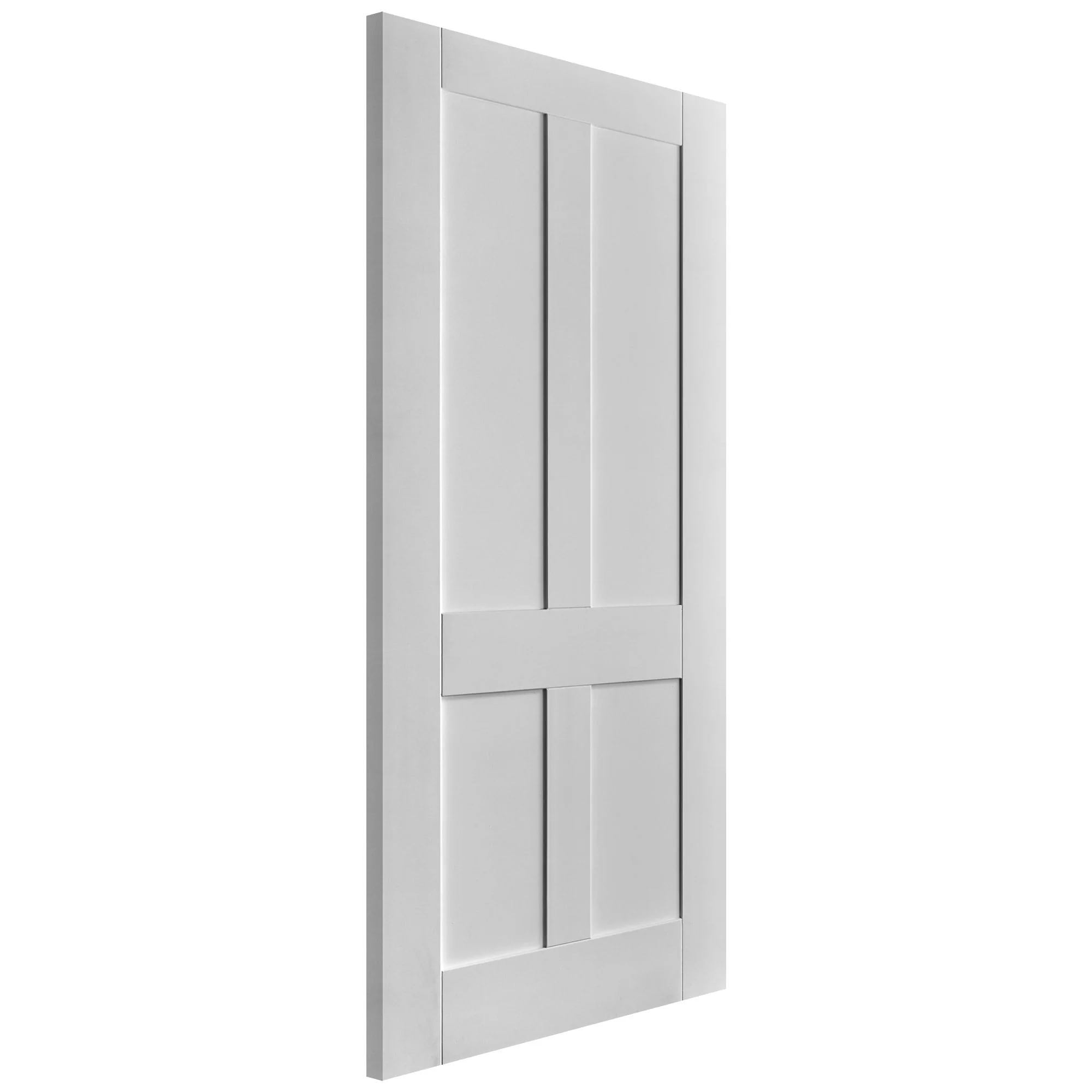 White Internal Primed Victorian Shaker 4 Panel Made-to-Measure Door - Image 4