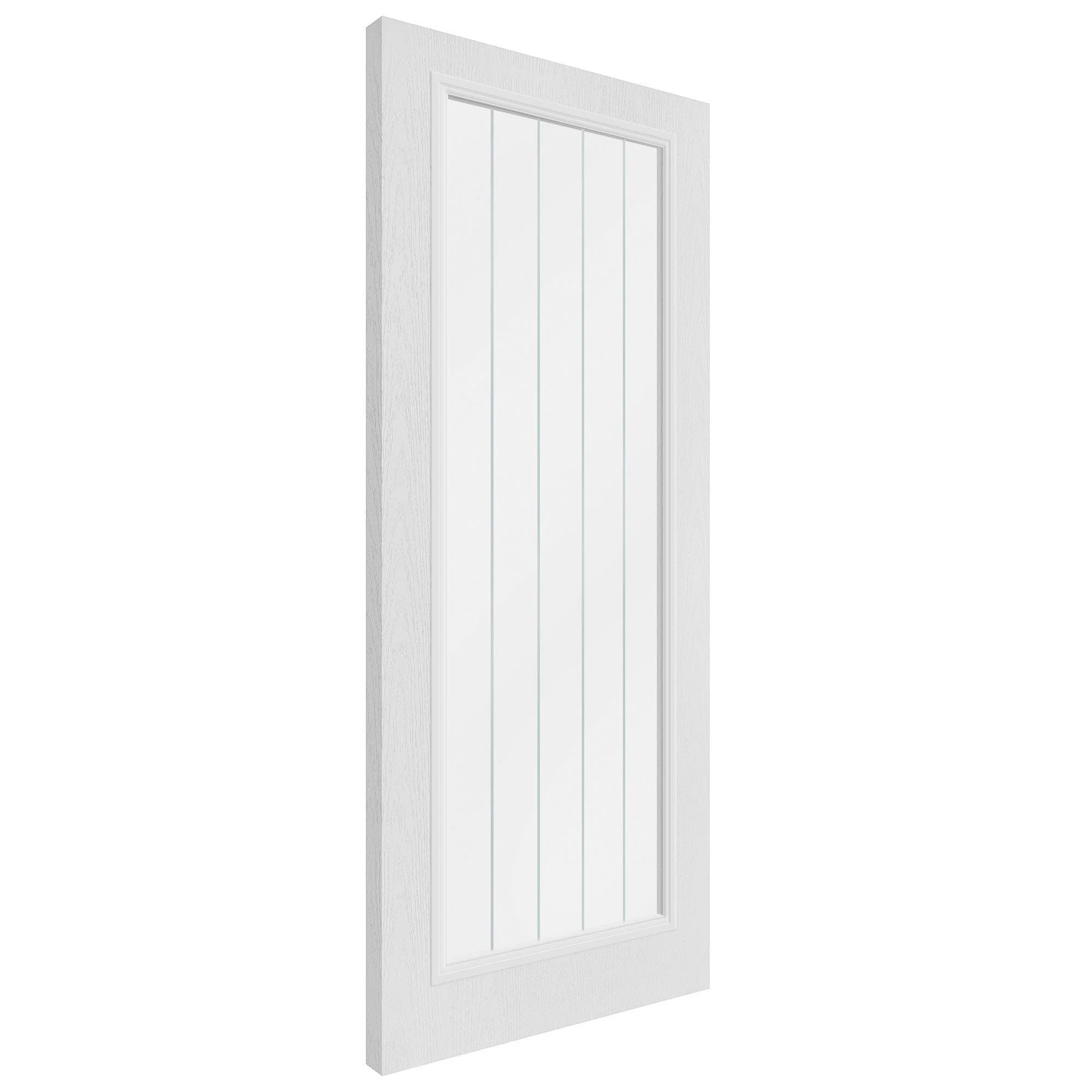 White Internal Textured Lifestyle Cottage Primed 1 Light Obscure Lined Clear Glass Door - Image 2