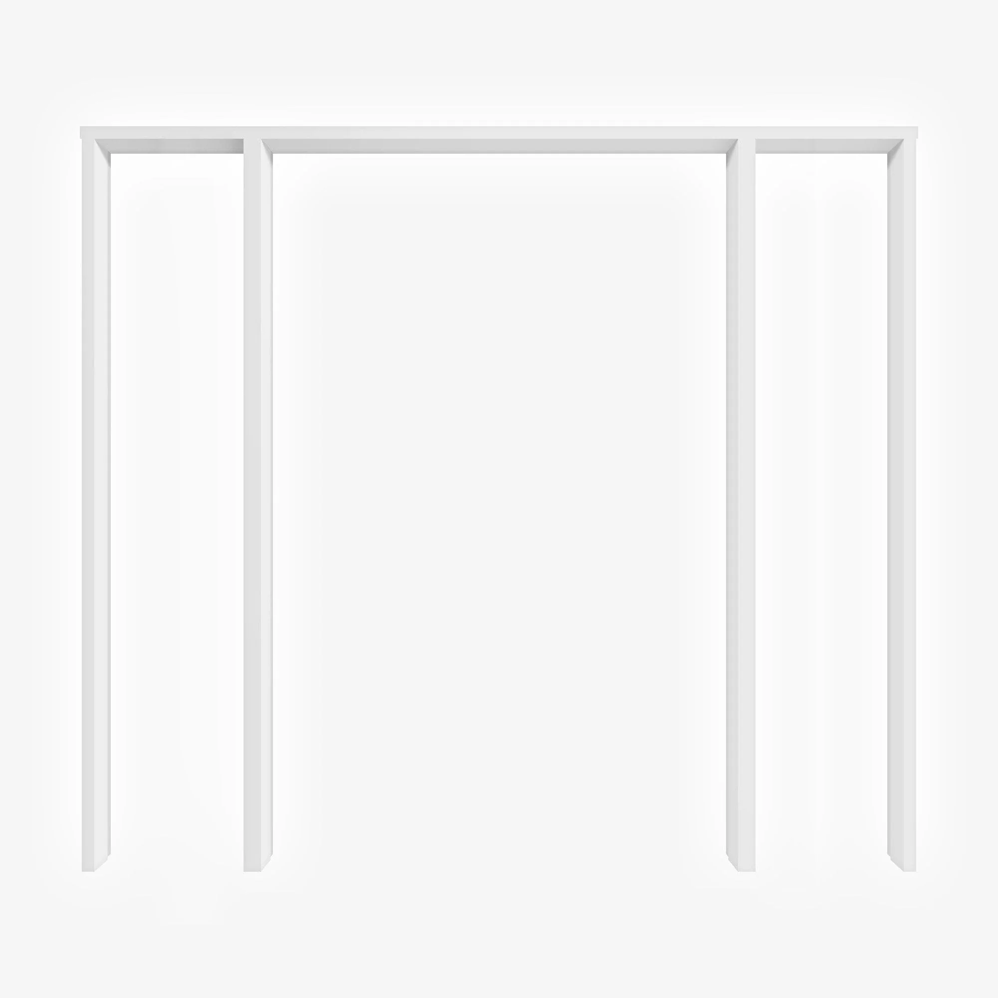 White Primed Internal Pattern 10 Obscure Glass Sidelight Room Divider Set - Image 2