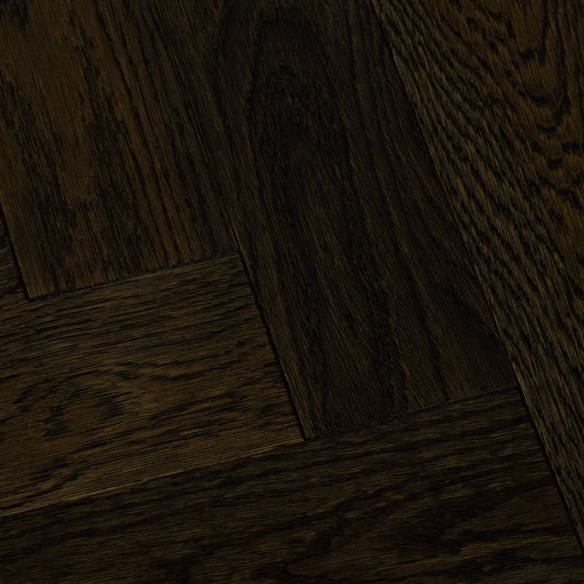 Dark Oak - Herringbone 18mm UV Lacquered Solid Real Wood Flooring - Image 3