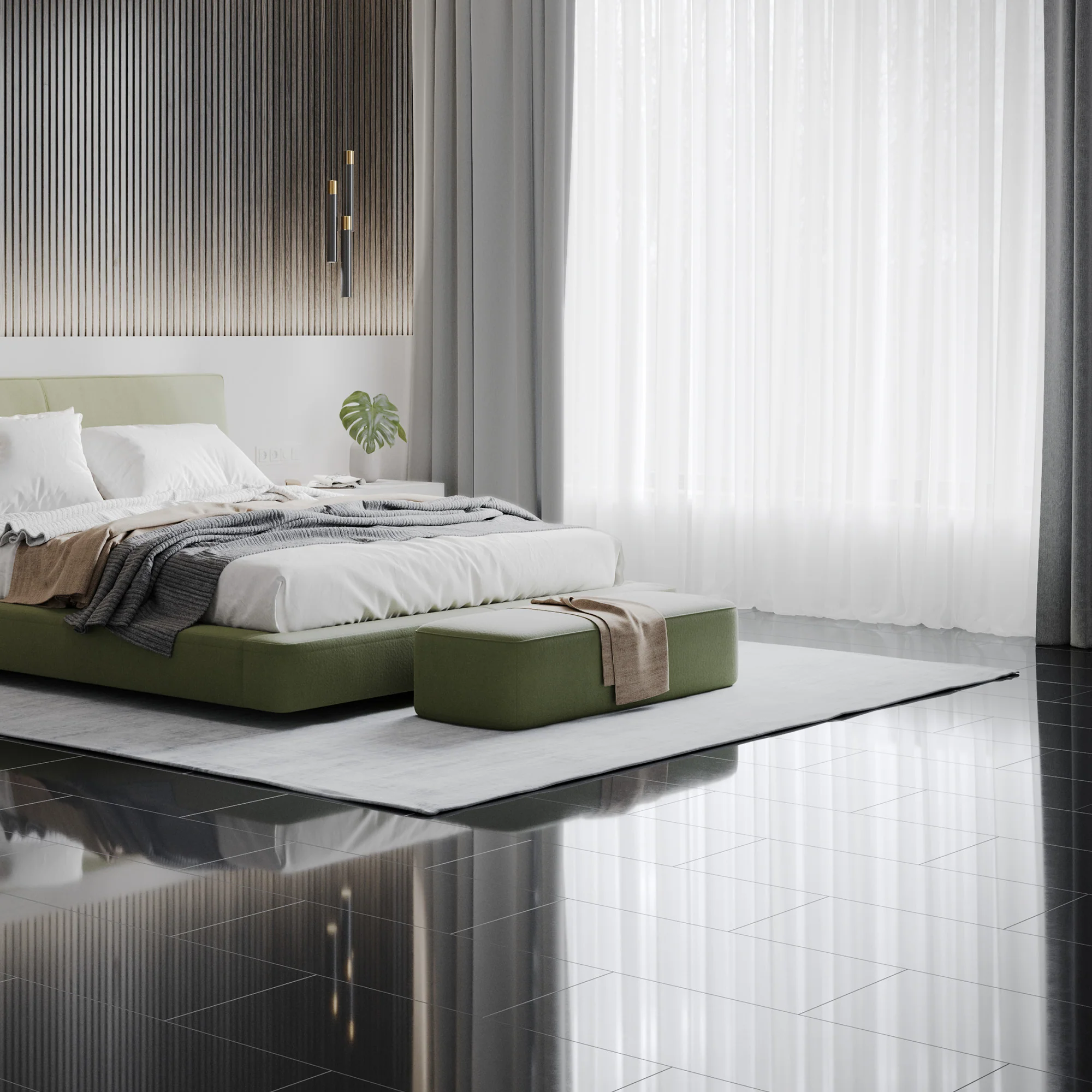 Black - Lustre SPC 6mm High Gloss Rigid Core Vinyl Flooring (108418) - Image 4