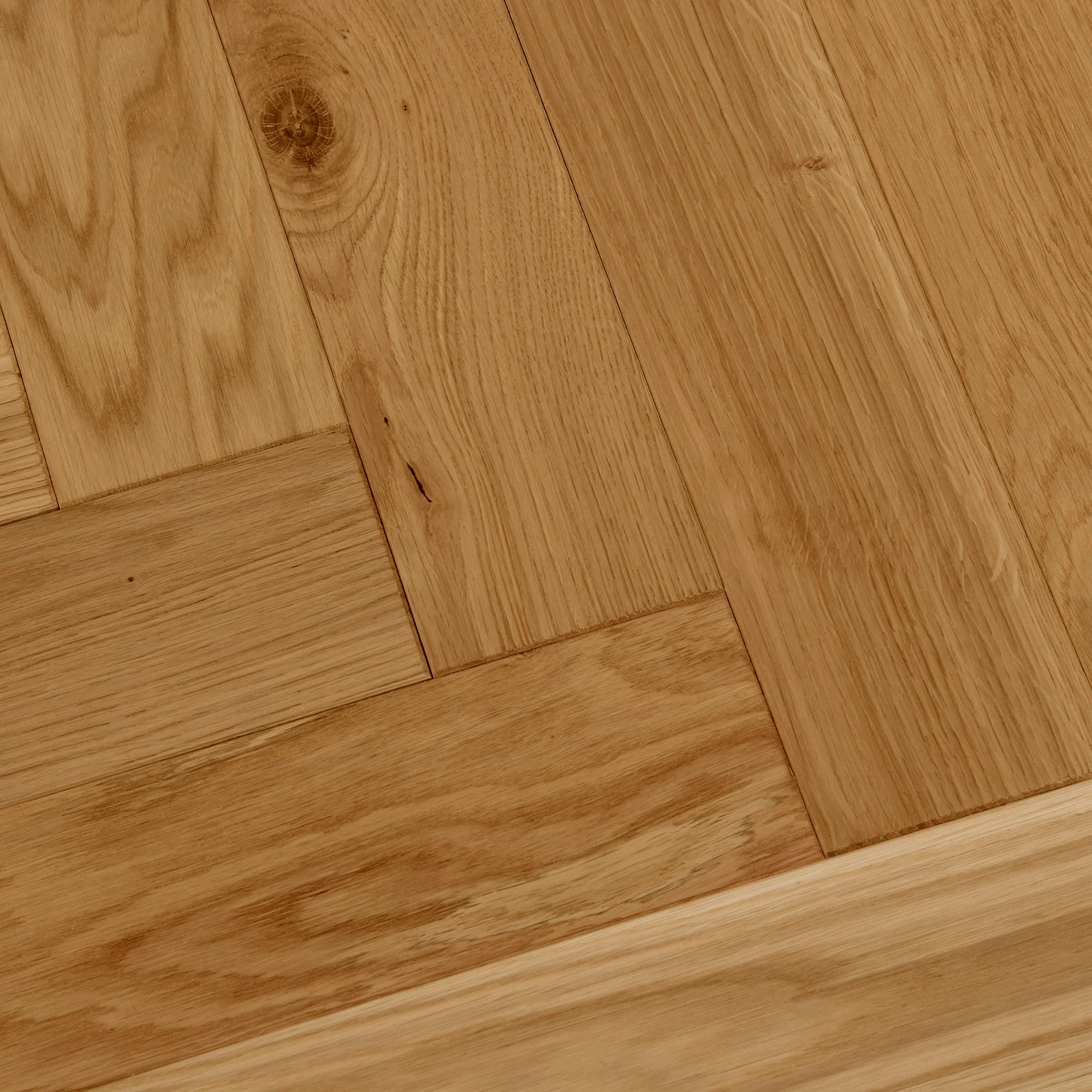 Natural Oak - Herringbone 18mm Brushed and Oiled Solid Real Wood Flooring - Image 3