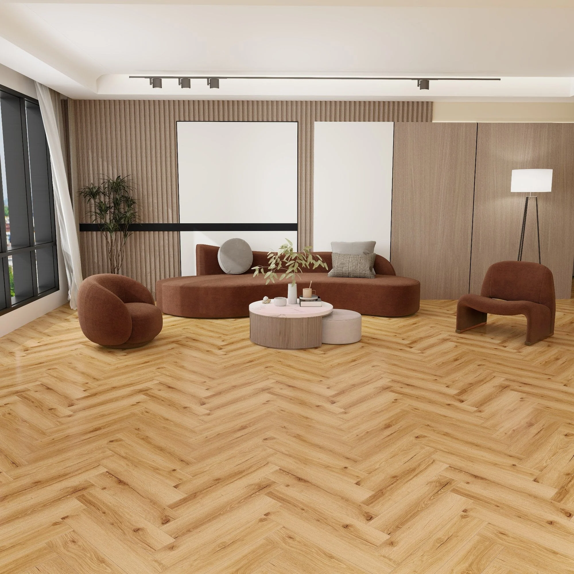 Rustic Oak - Lifestyle SPC Herringbone 5.5mm Rigid Core Vinyl Flooring