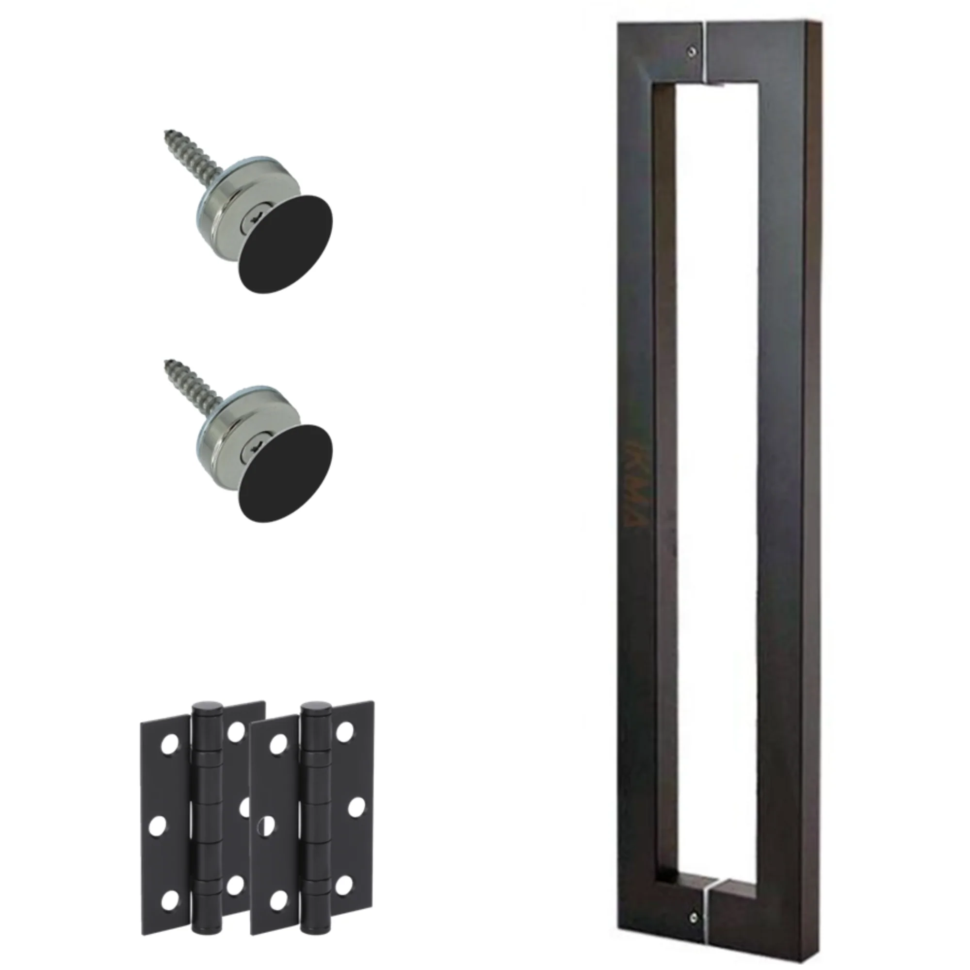 Mitred Back to Back Round Knurled Pull Handle Pack with Magnetic Latch - Black Matt