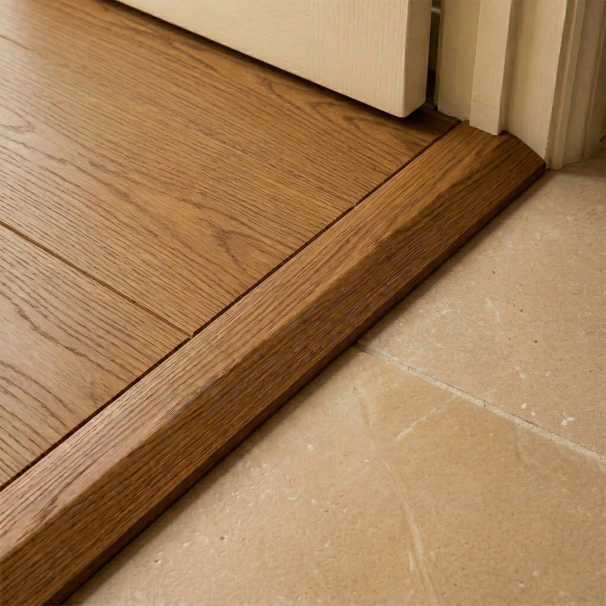 Natural Lacquered Semi-Ramp Adapting Profile Door Bar 990mm - Image 2