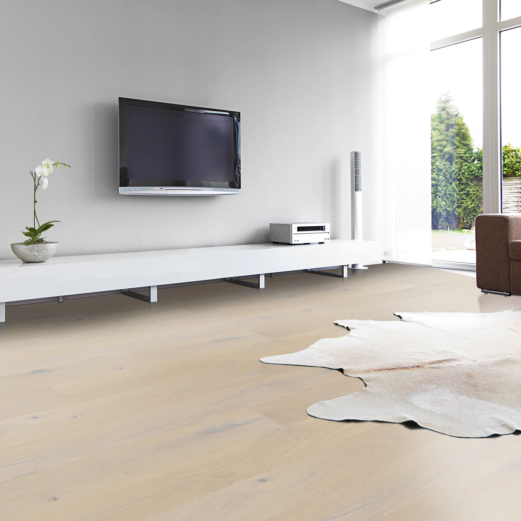 New White Oak - 14mm Light Brushed Engineered Real Wood Flooring