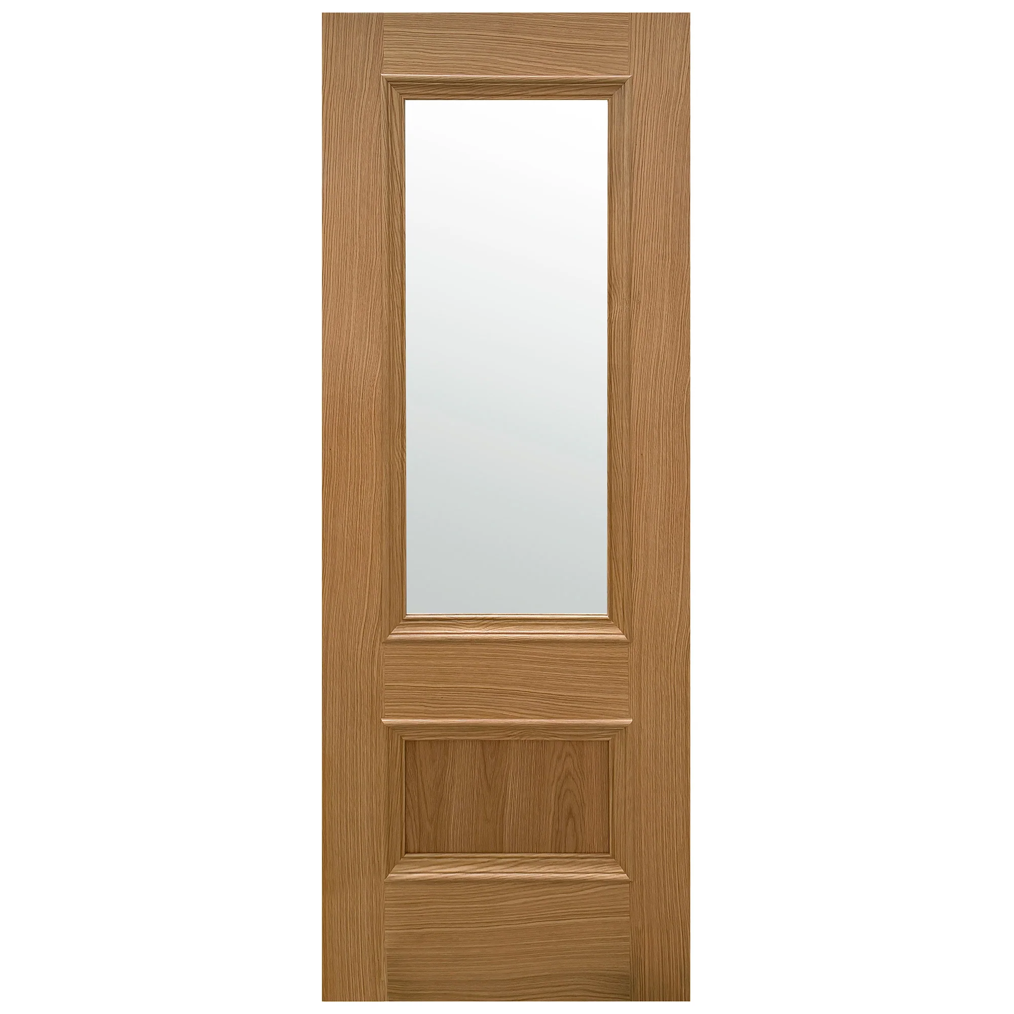 Oak Internal Fully Finished Clear Glass Mayfair 2 Panel Door - Image 3