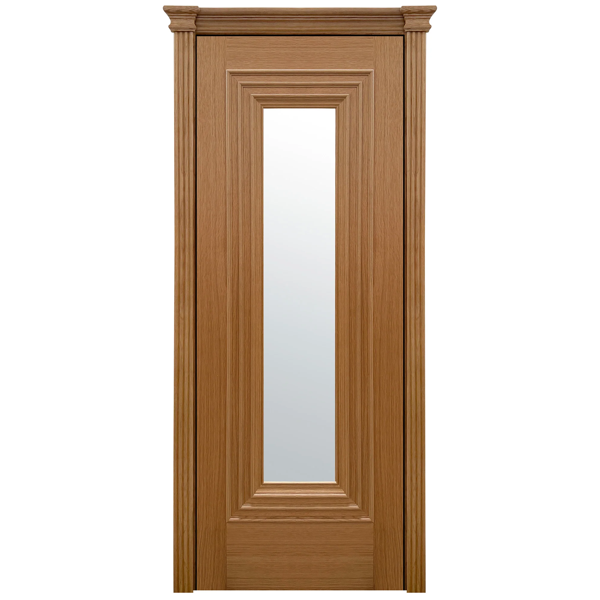 Oak Internal Fully Finished Clear Glass Trinity Door - Image 2