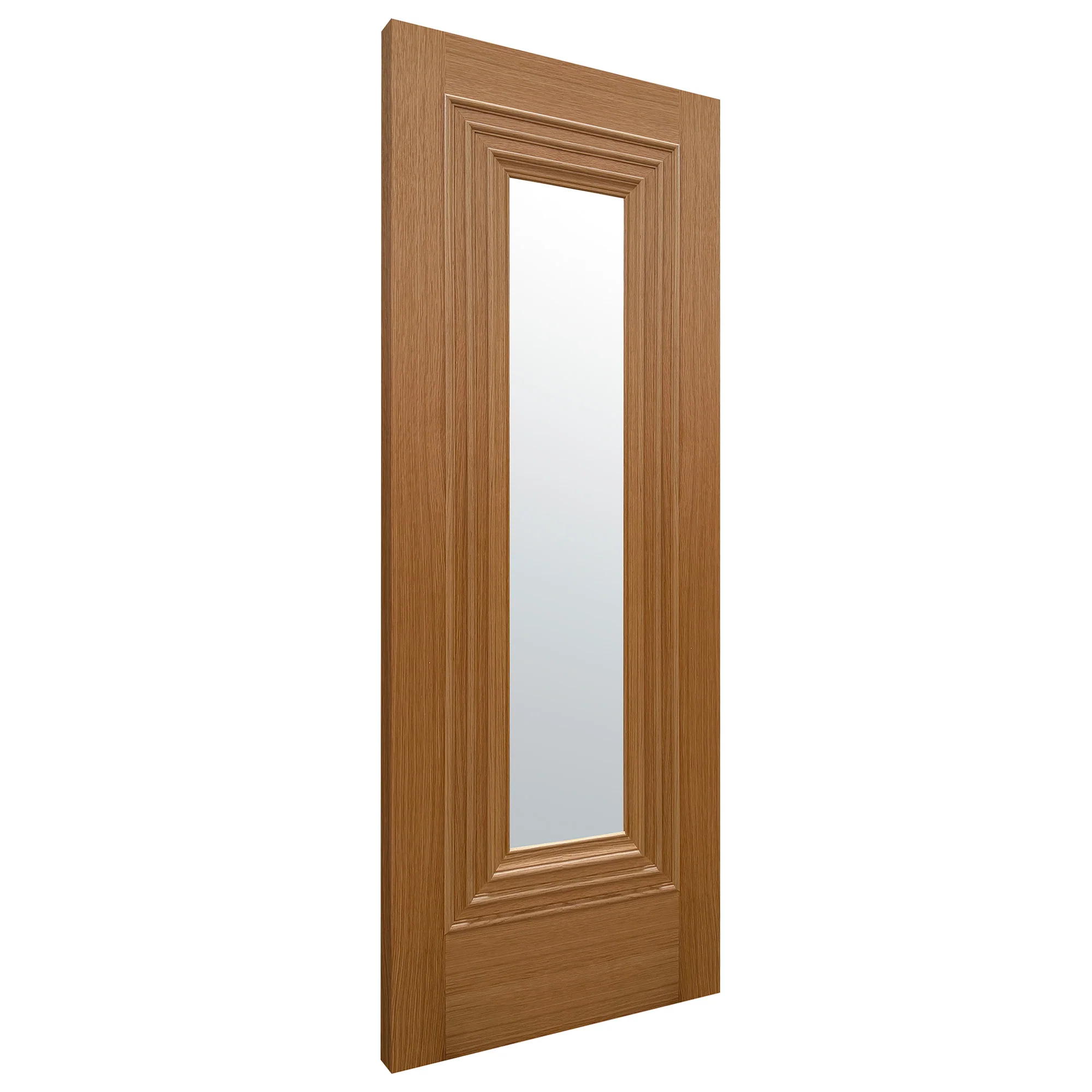 Oak Internal Fully Finished Clear Glass Trinity Door - Image 4