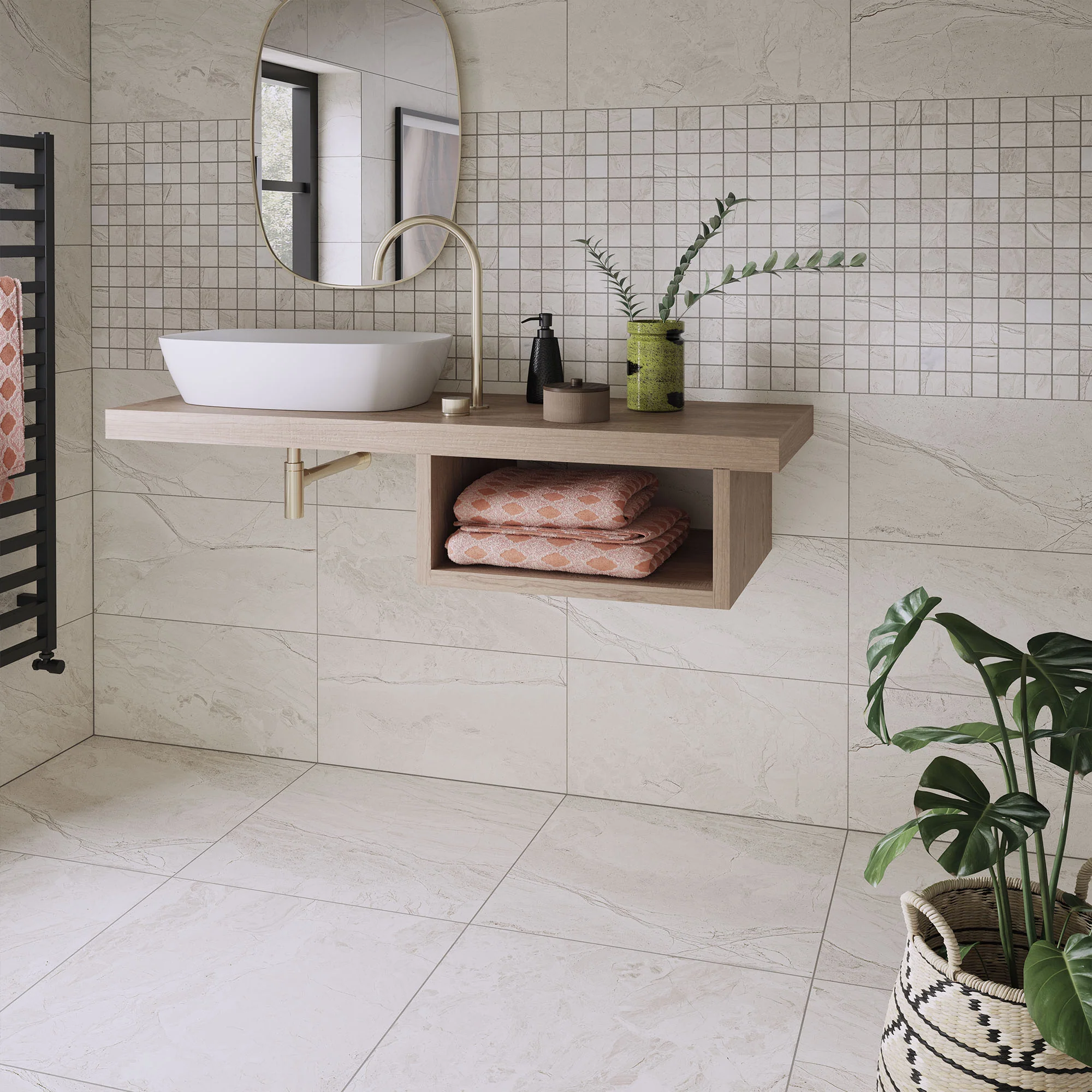 White Matt - Origins Smooth Porcelain Mosaic Tiles - Image 3