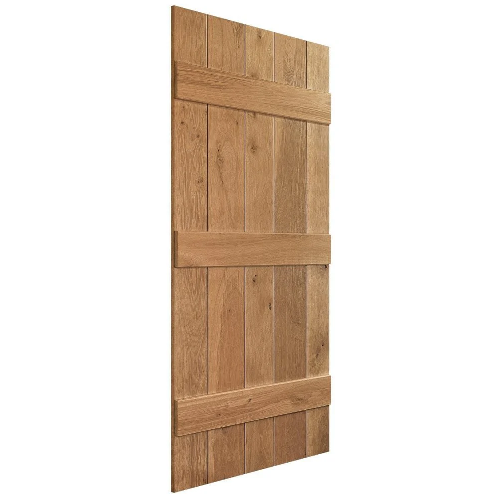 Solid Rustic Oak Grange Unfinished 3 Ledged Door - Image 2