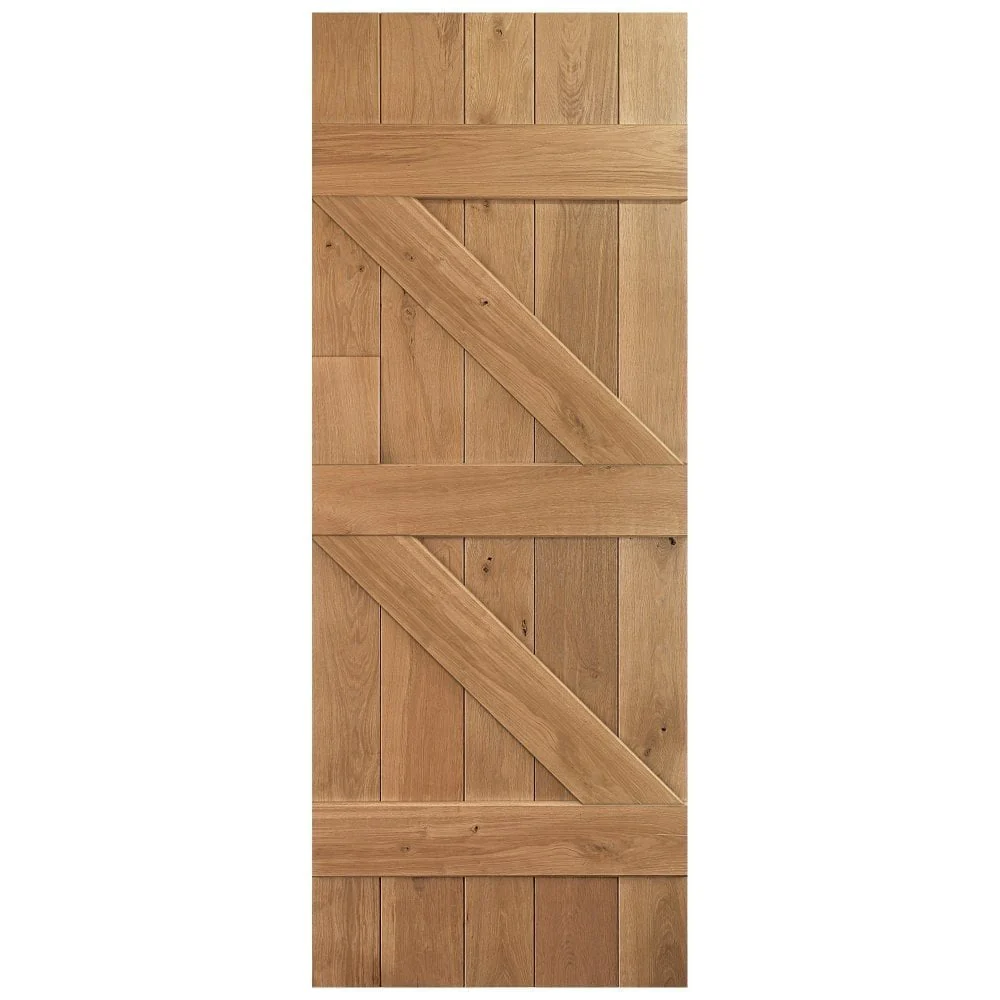 Solid Rustic Oak Grange Unfinished 3 Ledged Door - Image 5
