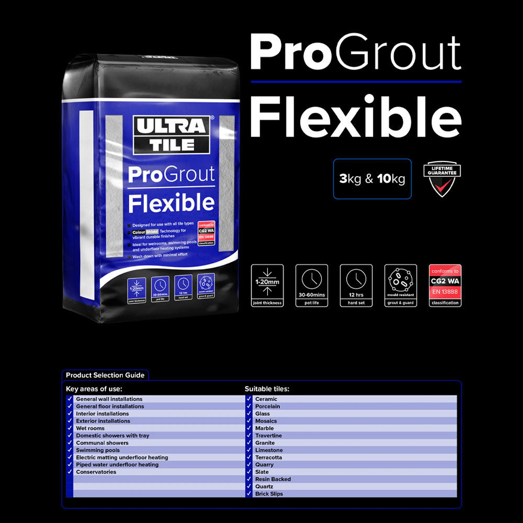 Limestone - Ultra ProGrout 3kg Flexible Wall & Flooring Grout - Image 2