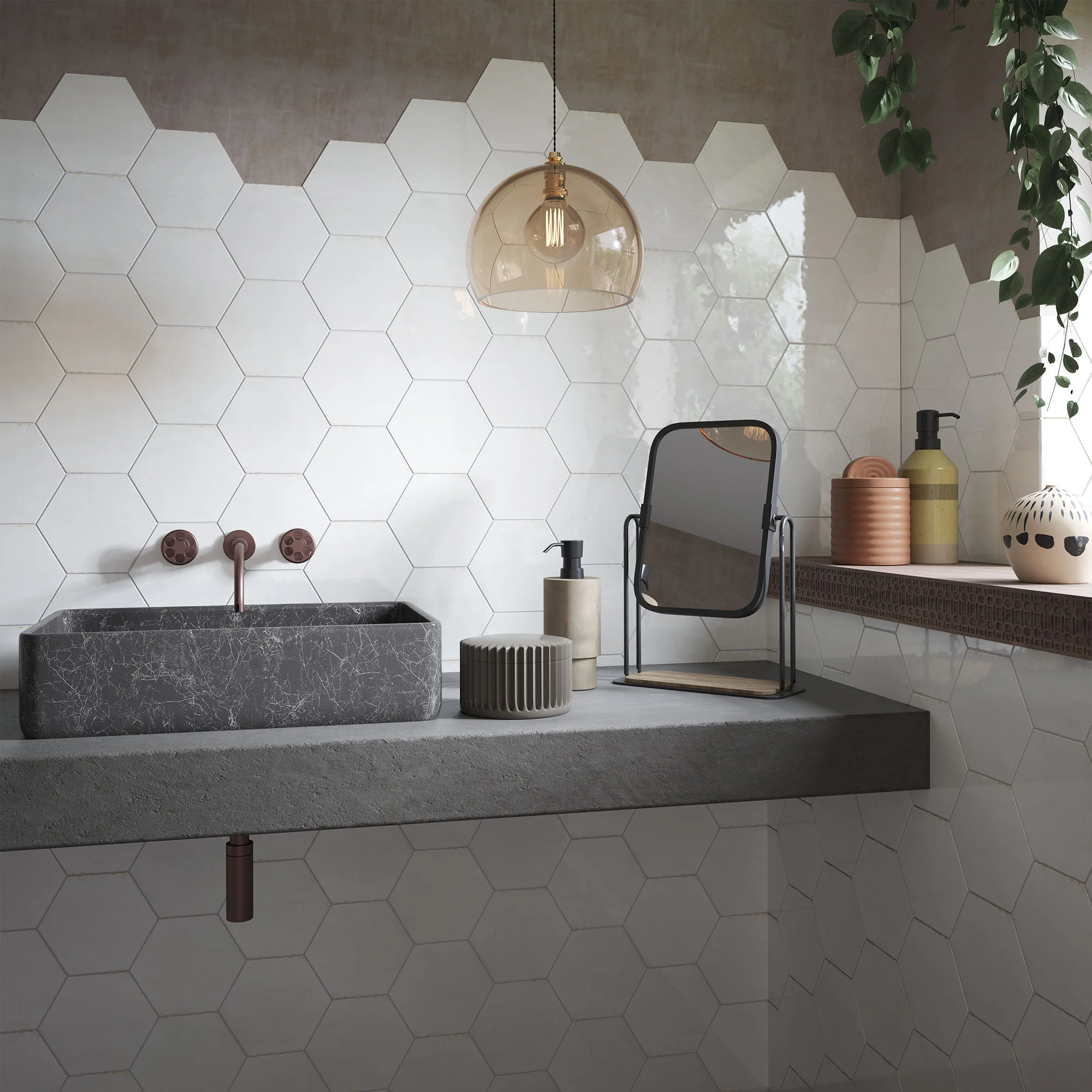 White - Aura 8mm Gloss Tile Sample (P12066) - Image 2