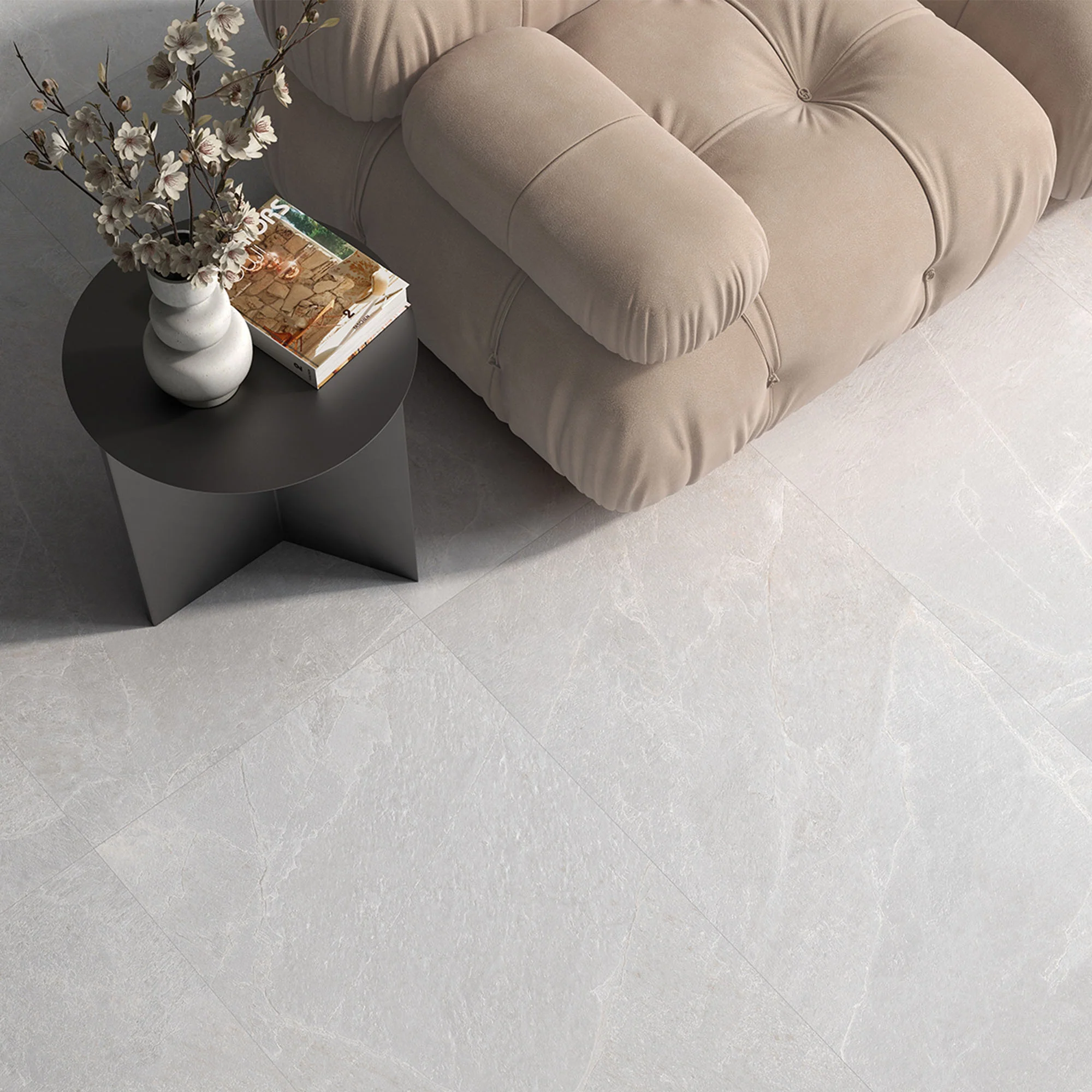 White - Palma 10mm Matt Tile Sample (P14796) - Image 2