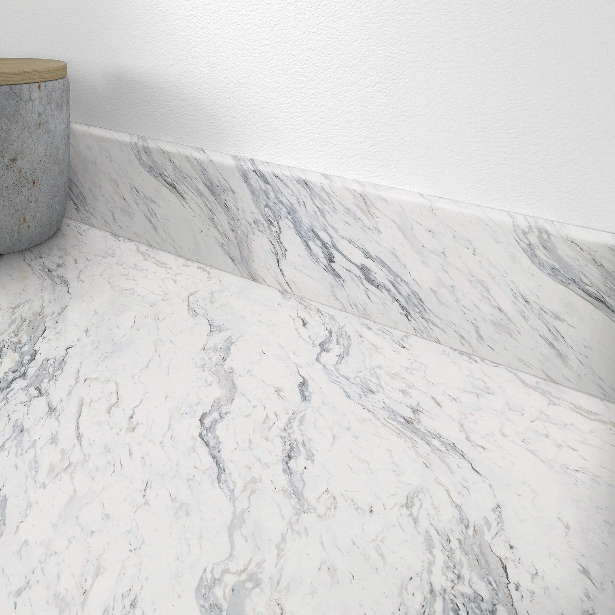 Calacutta Marble - Rounded Edge Upstand 3000mm