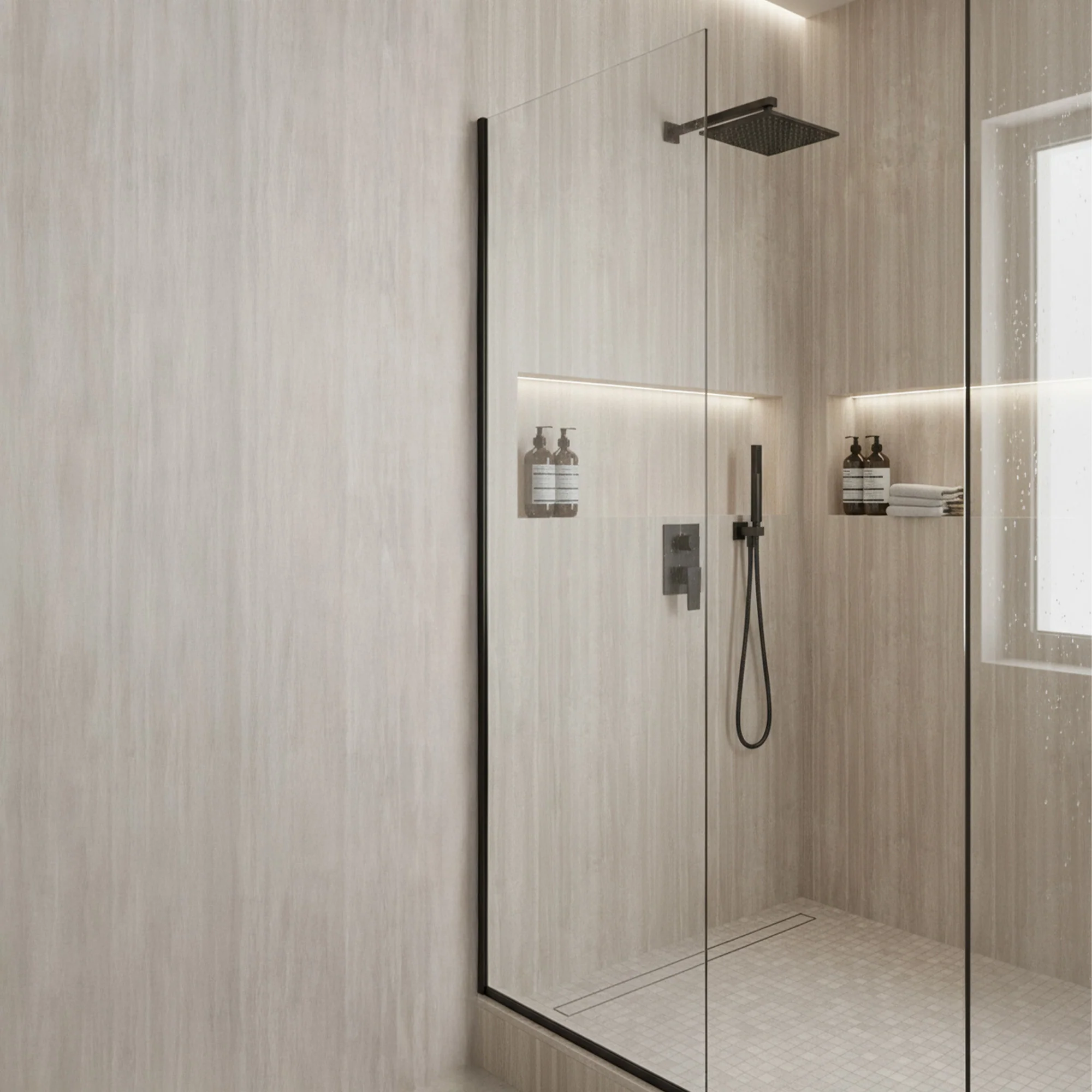 Travertine - 2420mm Wetwall Marble Waterproof Wall Panelling - Image 3